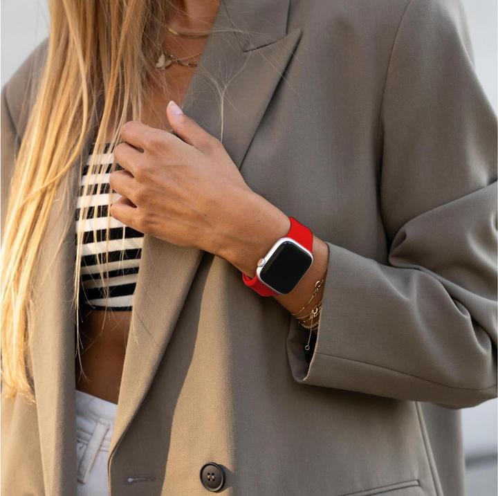 Image du produit Vonmählen Classic 2 bracelet en silicone pour Apple Watch 42 44 45 49 mm rouge (49 mm, 100% silicone)