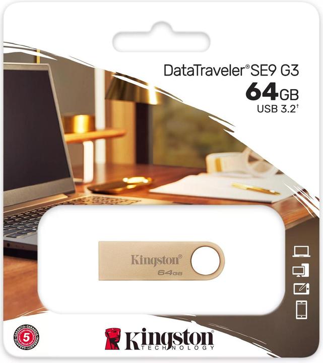 Image du produit Kingston DataTraveler SE9 G3 (64 Go, USB 3.2, USB-A)