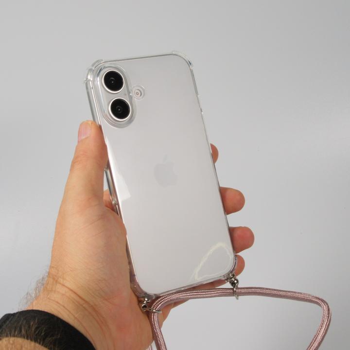 Actual product image PhoneLook Coque gel transparent avec lacet or (Apple iPhone 16 Plus)