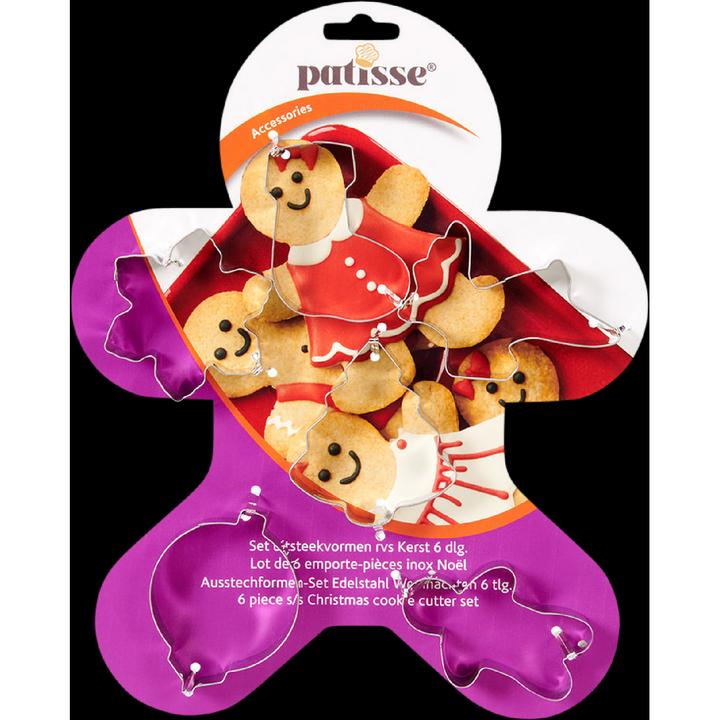Image du produit Patisse Emporte-pièces Noël 6 pcs. sur carte Bonhomme pain d'épice