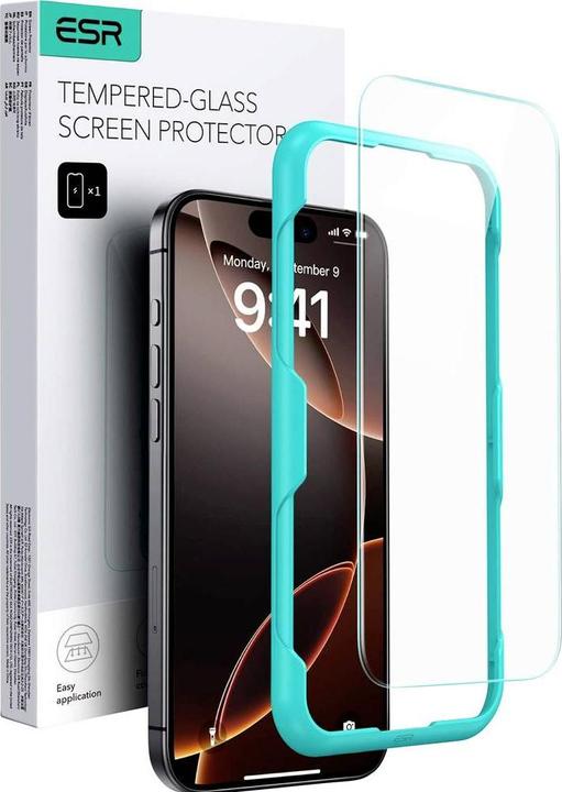 Actual product image ESR Tempered glass display protection (1 Piece, Apple iPhone 16 Pro)