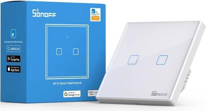 Image du produit Sonoff Smart Switch WiFi RF 433 T2 UE TX (2-channel) updated