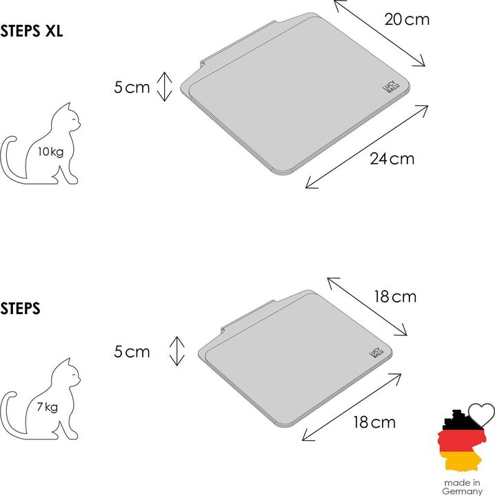 Produktbild LucyBalu STEPS Katzentreppe (5 cm, Weiss, Cork)