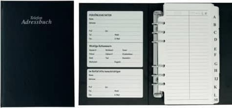 Actual product image Stylex Telephone Address Book A-Z black