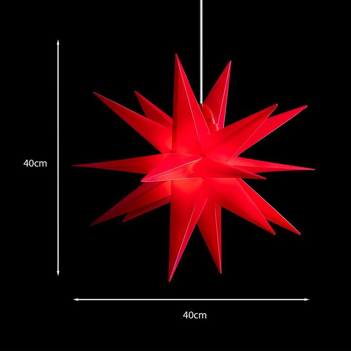 Produktbild Novaliv Weihnachtsstern Dekostern | 40cm ROT | Innen und Aussen |für Glühbirne E14 Gewinde mit