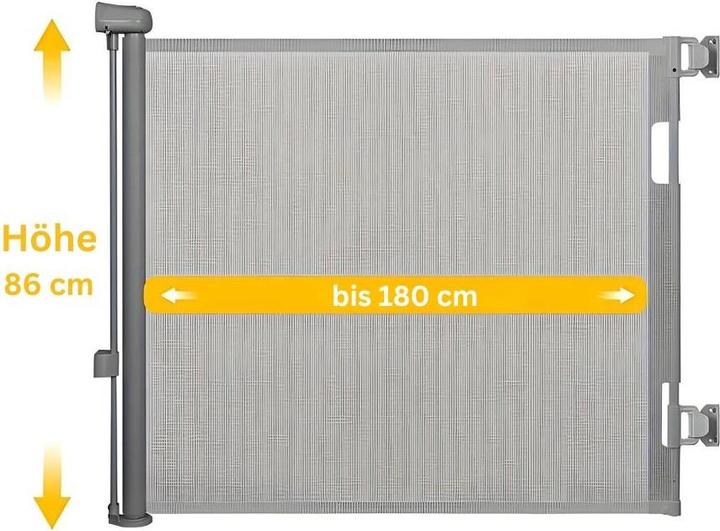 Immagine prodotto Milkii Cancelletto di sicurezza per porta / cancelletto per scale estensibile, fino a 180 cm - grigio