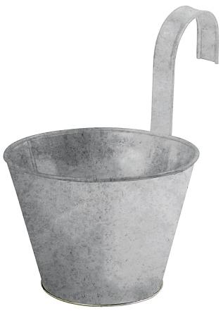 Esschert Design Vaso di fiori con gancio in zinco antico (14 cm)