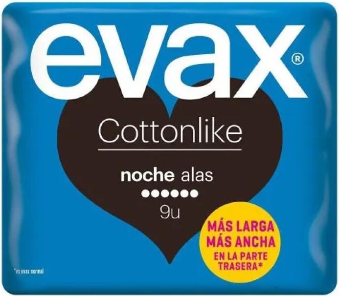 Actual product image Evax Cottonlike night sanitary towels with wings 9 pieces (9 x, Sanitary pads)