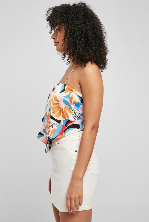 Actual product image Urban Classics Ladies Cropped AOP Satin Triangle Top - 17922 (M)