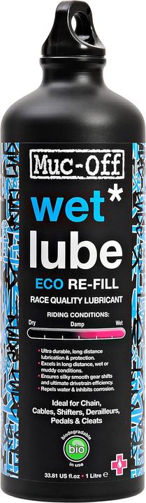 Actual product image Muc-Off Lubrifiant WET LUB Conditions Humides 1L (1000 ml, Universal Lubricant)