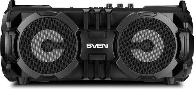 Immagine prodotto Sven PS-485, juodas, potenza di uscita 2x14W (RMS), Bluetooth, FM, USB, Micro SD, display a LED, litio ba (Batteria ricaricabile, Porta USB)