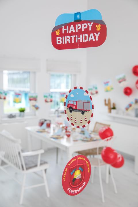 Produktbild DH-Konzept Party Deko Set Feuerwehr für 6 Kinder 51 teilig