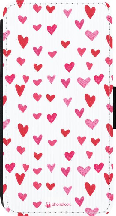 Actual product image PhoneLook Coque Wallet noir Valentine 2022 Many pink hearts (Apple iPhone 13 Pro)