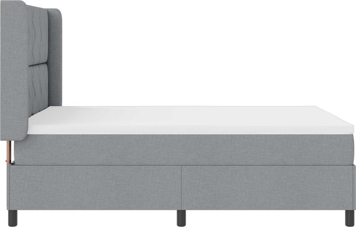 Produktbild VidaXL LED Boxspringbett mit Matratze Hellgrau 160x200 cm Stoff (160 x 200 cm, Federkern)