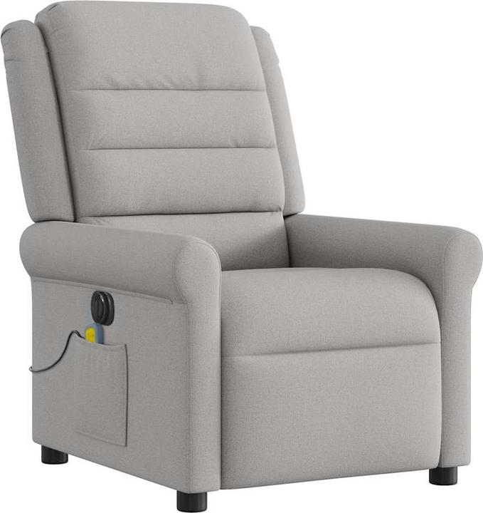 VidaXL Massagesessel Elektrisch Wolkengrau Stoff