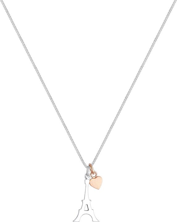 Produktbild Elli Halskette Eiffelturm Herz Matt 925 Sterling Silber (925 Sterling Silber Rosegold, No stone, 45 cm)