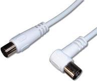 PremiumCord TV-Antennen-Anschlusskabel 2m, 90°-Stecker (koaxial, M/F, 75 Ohm) (Antennenkabel)