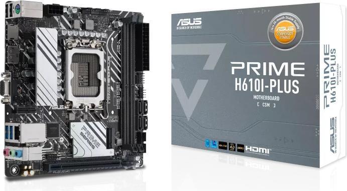 Actual product image ASUS PRIME H610I-PLUS-CSM Intel LGA 1700 (LGA 1700, Intel H610, Mini-ITX)