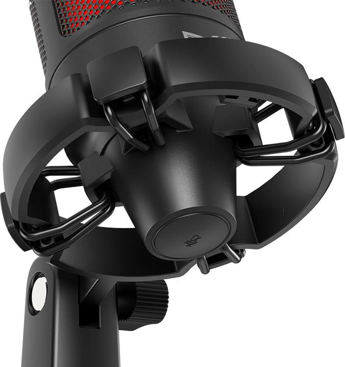 Produktbild Savio Gaming-Mikrofon auf einem Stativ, beleuchtet von 01 Sonar, In-Ear, Anti-Flow-Tasche