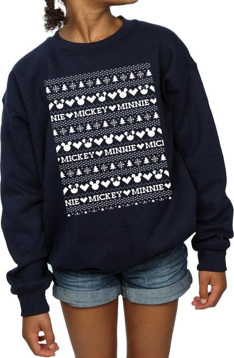 Produktbild Disney Mickey And Minnie Christmas Fair Isle Sweatshirt Mädchen (140, 146)