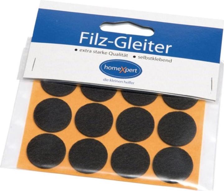 Actual product image Hansi-Siebert Felt glider Ø22mm pack of 12 (Felt gliders, 12 Piece)