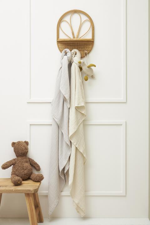 Actual product image Meyco Baby Uni swaddle - pack of 2 - pre-washed muslin - soft sand/greige - 120x120cm (120 cm, 120 cm)
