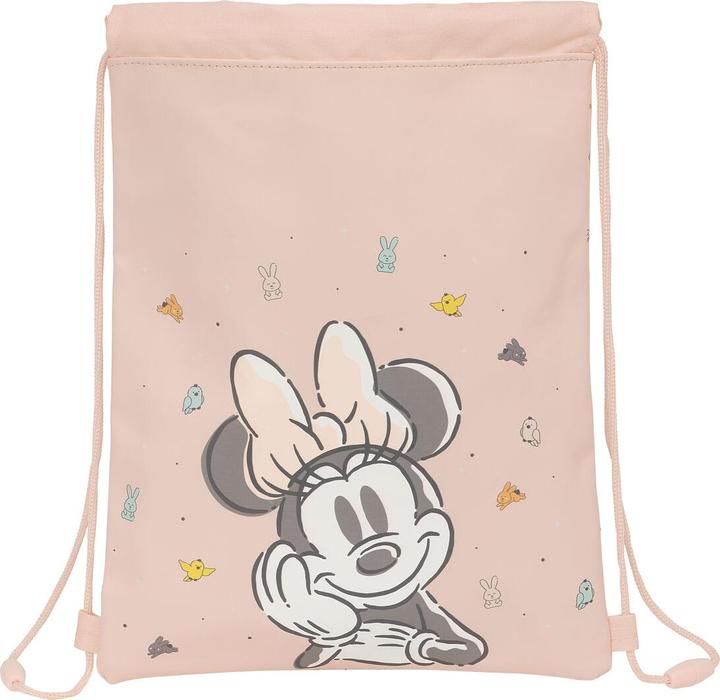 Minnie Mouse Rucksacktasche mit Bändern Baby Rosa 26 x 34 x 1 cm