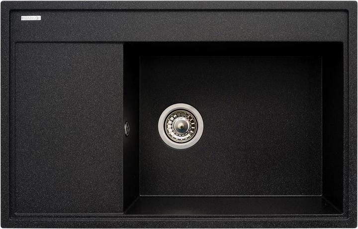 Actual product image Pyramis Camea 79X50 1B 1D R granite sink with one basin 070091201 black dotted (50 cm, 79 cm)