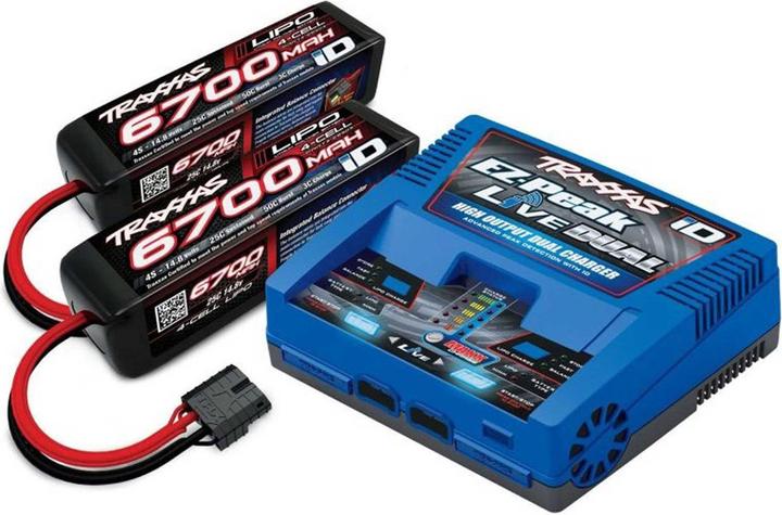 Traxxas LIVE EZ-Dual Plus-Lader 2973G + 2x 4S Lipo 6700mAh 2890X EU-Version / 8S