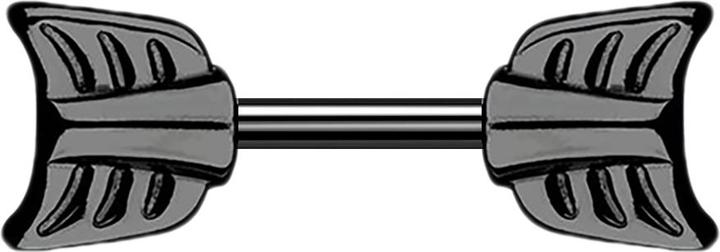 Actual product image Star Piercing Barbell black with arrow (Surgical steel 316L, without brass)