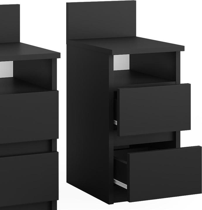 Produktbild Vichy Nachttisch Monty, Schwarz, 25 x 59.1 cm 2er Set
