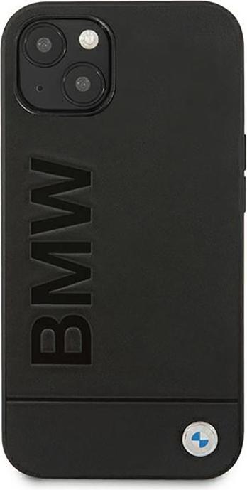 Actual product image BMW Case BMHCP14MSLLBK iPhone 14 Plus 6.7" czarny/black Leather Stamp (Apple iPhone 14 Plus)