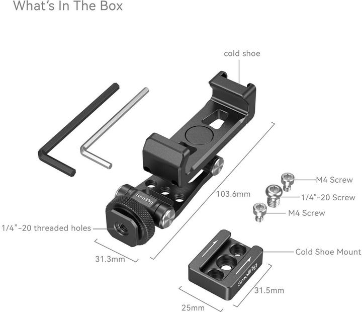 Actual product image SmallRig Cold Shoe Halterung (Gimbal mount)