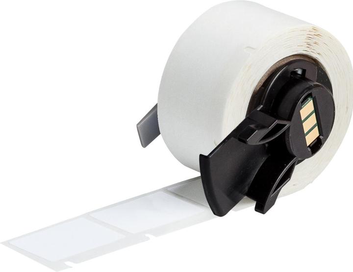 Actual product image Brady M6-103-498, vinyl fabric, white, matt, 25.40 x 31.75 mm, removable (250 pcs.)