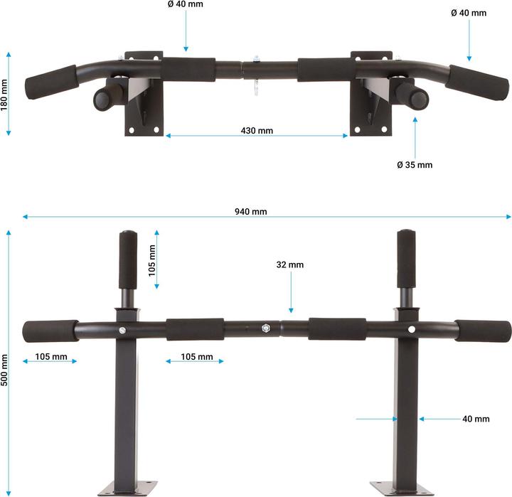 Produktbild Luxtri Klimmzugstange Wandmontage 200kg Klimmzug Stange Trainingsstange Sport