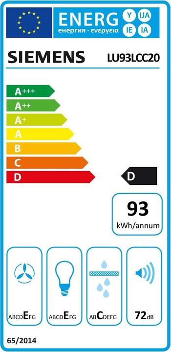 Label énergétique Siemens LU93LCC20 (Hotte à tiroir)