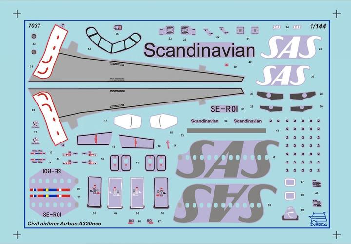 Actual product image Zvezda 1:144 Airbus A320 neo