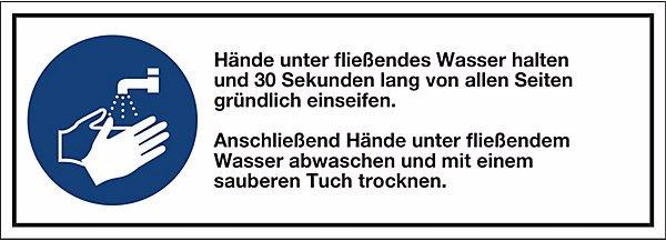 Actual product image Marahrens Combination additional signs for command, wash hands, foil, VE 10 pcs, 140x50x0.1