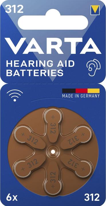 Actual product image Varta Hearing aid batteries type 312, 1.4V (6-pack) (6 pcs., A312, 180 mAh)