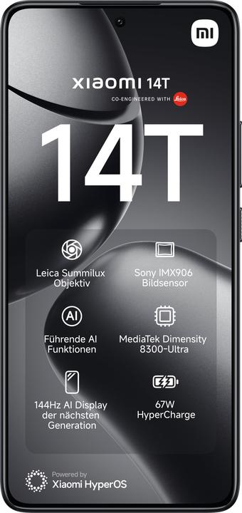 Image du produit Xiaomi 14T (256 Go, Noir Titan, 6.60", Double SIM, 50 Mpx, 5G)