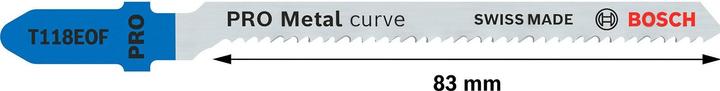 Produktbild Bosch Professional Zubehör PRO Metal curve T118EOF Stichsägeblatt, 83 mm, 5-tlg.