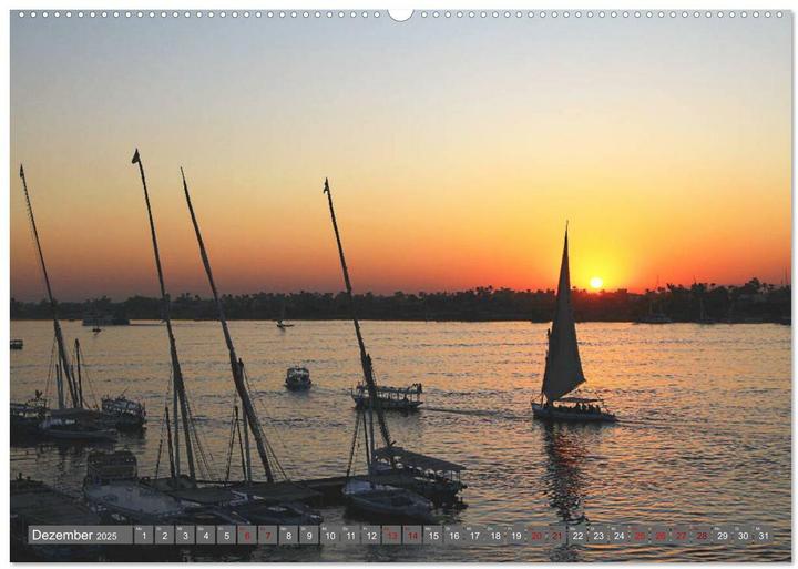Actual product image Unterwegs in gypten - ber Kairo nach Assuan (Wandkalender 2025 DIN A2 quer), Monatskal (A2, German)