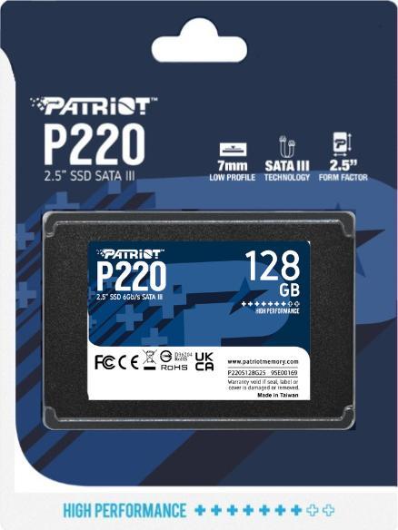 Actual product image Patriot SSD 128GB 2.5" P220 SATA3 550/480 (128 GB, 2.5")