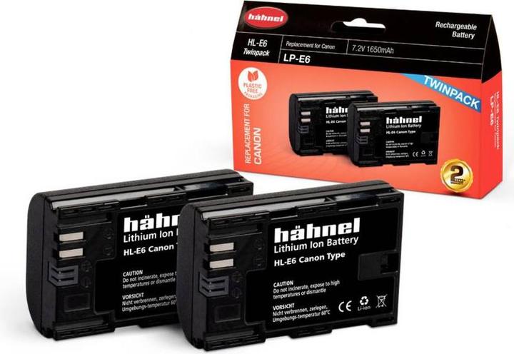 Immagine prodotto Hähnel HL-E6, batteria per 2 fotocamere sostituisce la batteria originale LP-E6 7,2 V 1650 mAh (Accumulatore di carica elettrica)