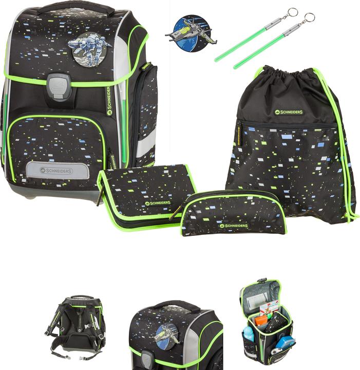 Produktbild Schneiders Schulthek-Set Black Galaxy Ergolite, 21 l (22 l)