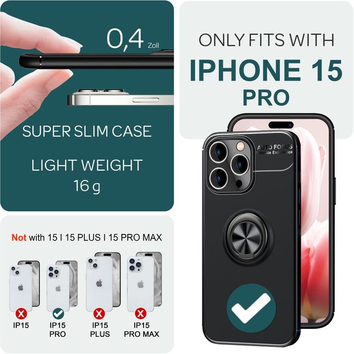 Image du produit Nalia Matte Ring Silicone Cover (Apple iPhone 15 Pro)