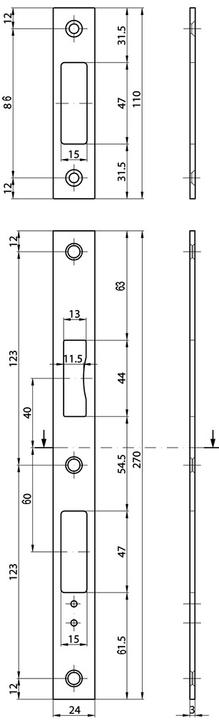 MSL Flat strike plates B-23421 (Striking plate)
