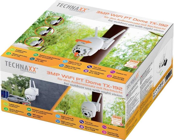 Immagine prodotto Technaxx TELECAMERA DOME 3MP WIFI PT TX-192 (2304 x 1296 Pixels)