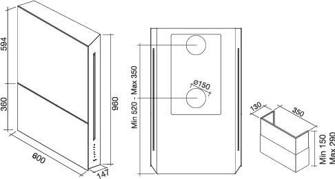 Nutritional values and ingredients Falmec Extractor bonnet GHOST 60 W (Wall hood)