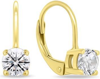 Brilio Silver - Minimalist gold-plated earrings with zircons EA914Y